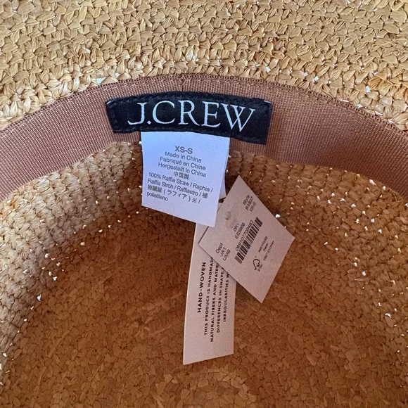 J.Crew Natural Straw Bucket Hat - Brown Trim - Picture 3 of 5